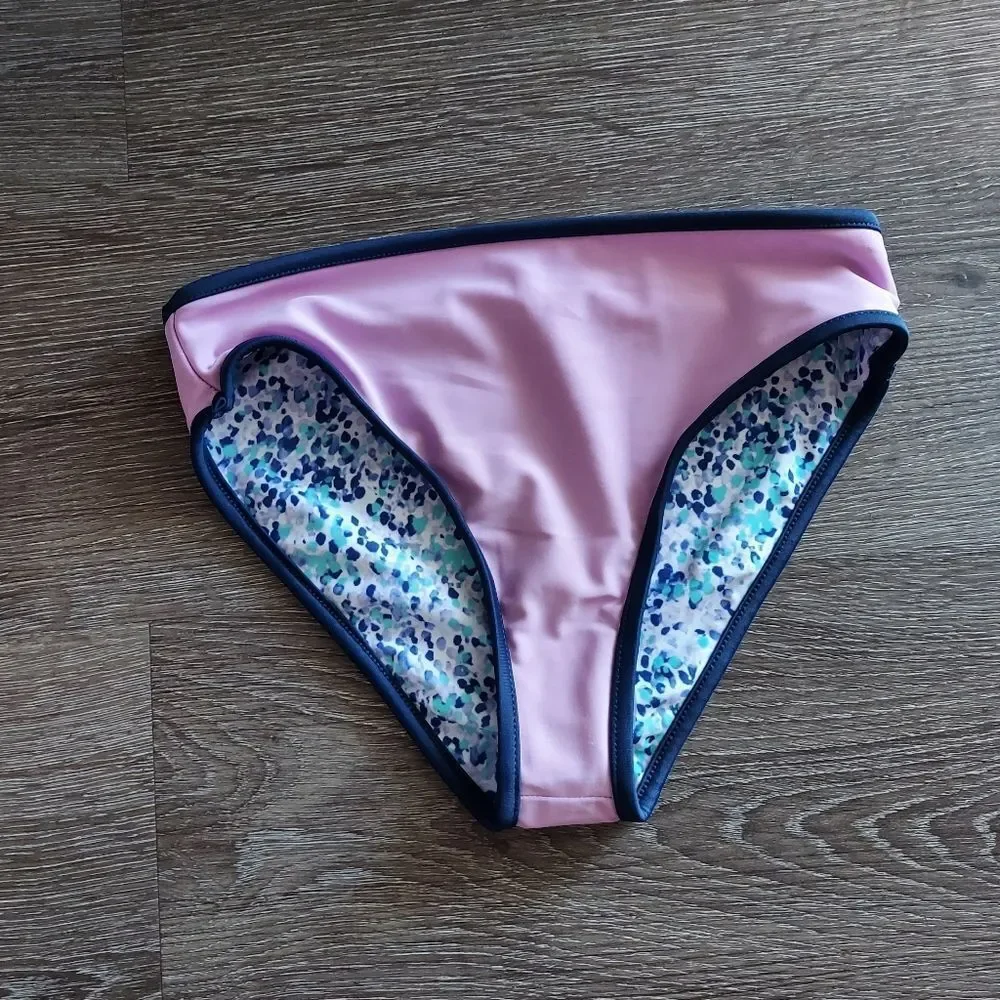 Eddie Bauer Reversible Bikini Bottom Blue and Purple Speckled Size S (7-8)